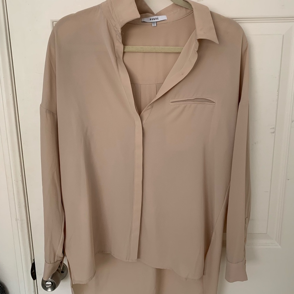 Nordstrom Lush Beige Tan Blouse